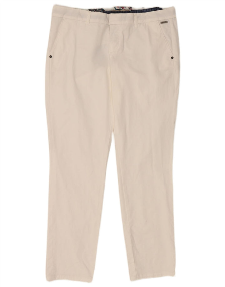 Guess Pantalon Chino Slim Berta Femme W34 L29 Blanc