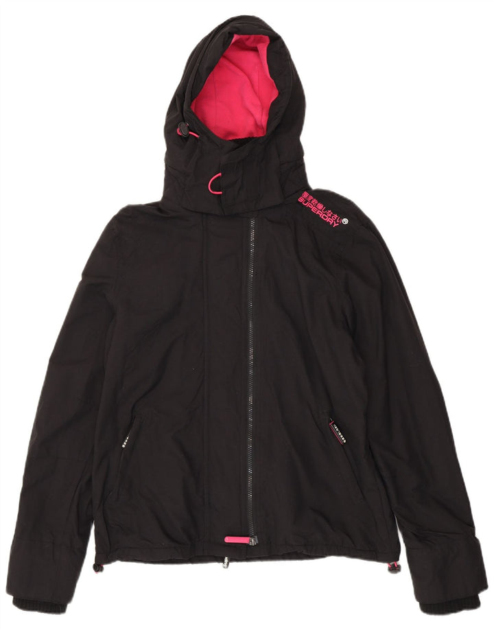 Superdry Veste coupe-vent graphique pour femme UK 14 Large Noir