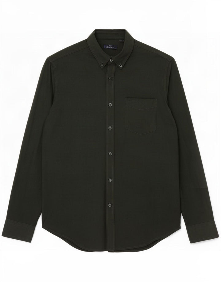 Ben Sherman Chemise Homme Vert Moyen Coton