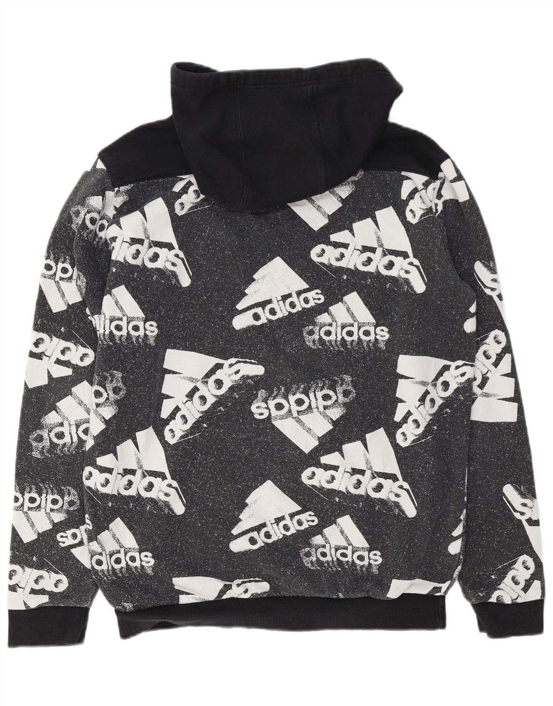 ADIDAS Pull à capuche graphique pour hommes, grand coton color block noir