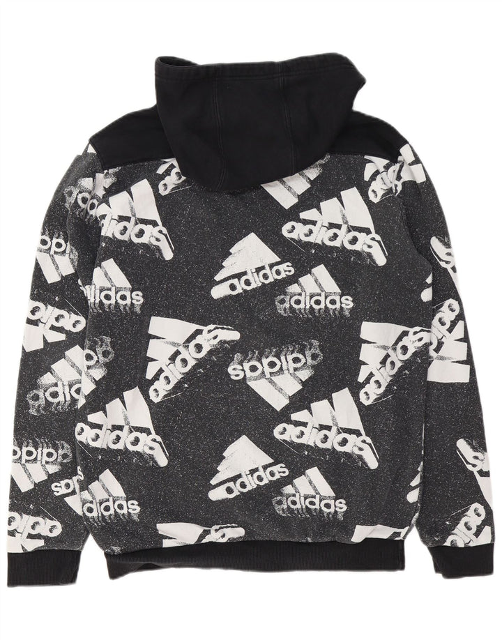 ADIDAS Pull à capuche graphique pour hommes, grand coton color block noir
