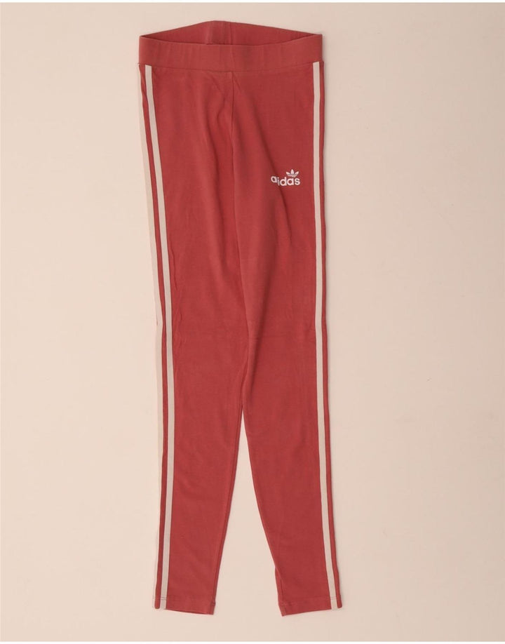 ADIDAS Leggings Femme UK 8 Petit Rose Coton