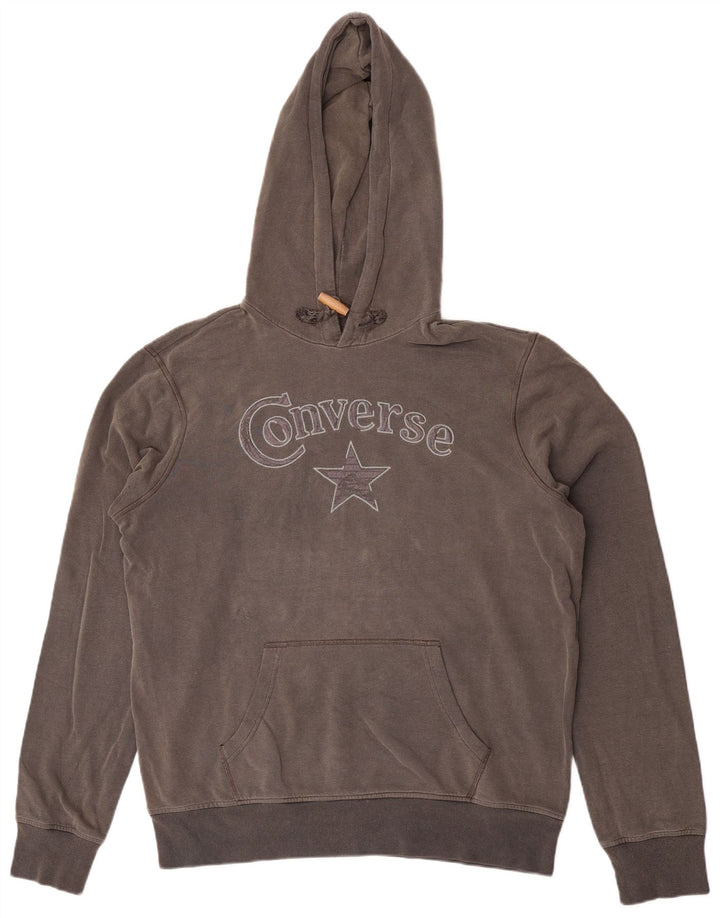 Converse Pull à capuche graphique pour homme en coton gris Taille L