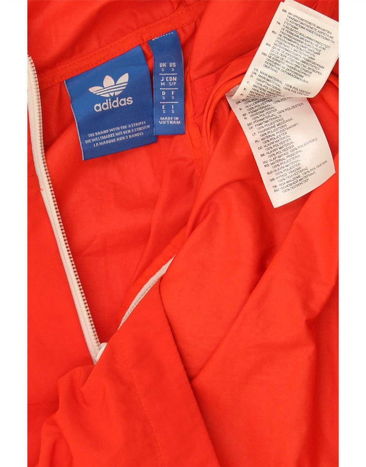 Adidas Veste de pluie à capuche pour homme UK 36 Petit Orange Polyester