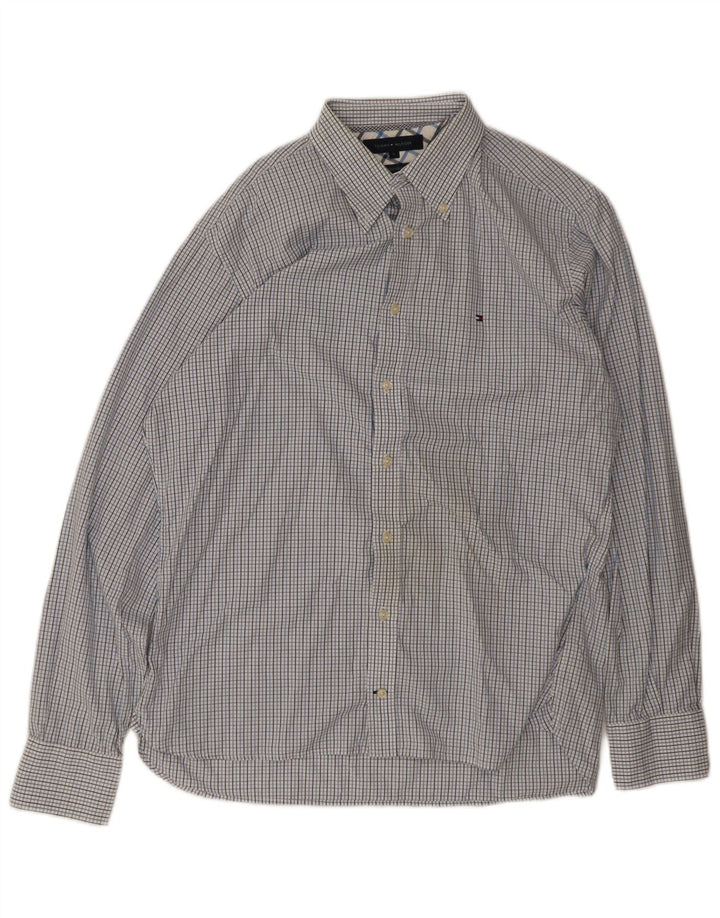 Tommy Hilfiger Chemise Homme Grand Carreau Bleu Coton