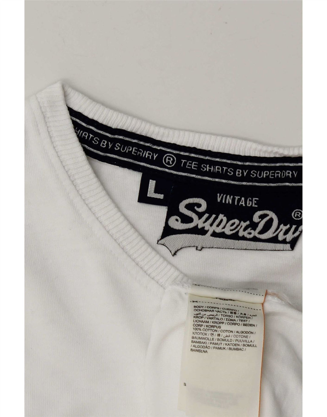 Superdry T-Shirt Homme Blanc Large Coton
