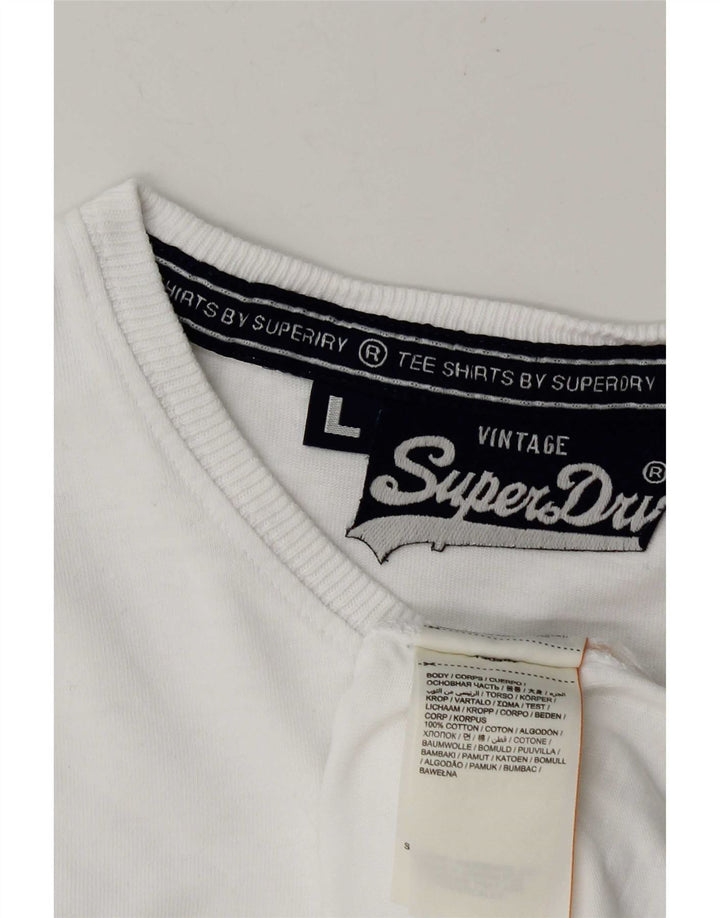 Superdry T-Shirt Homme Blanc Large Coton
