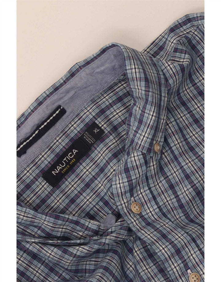 Nautica Chemise Homme XL Bleu Carreaux Coton