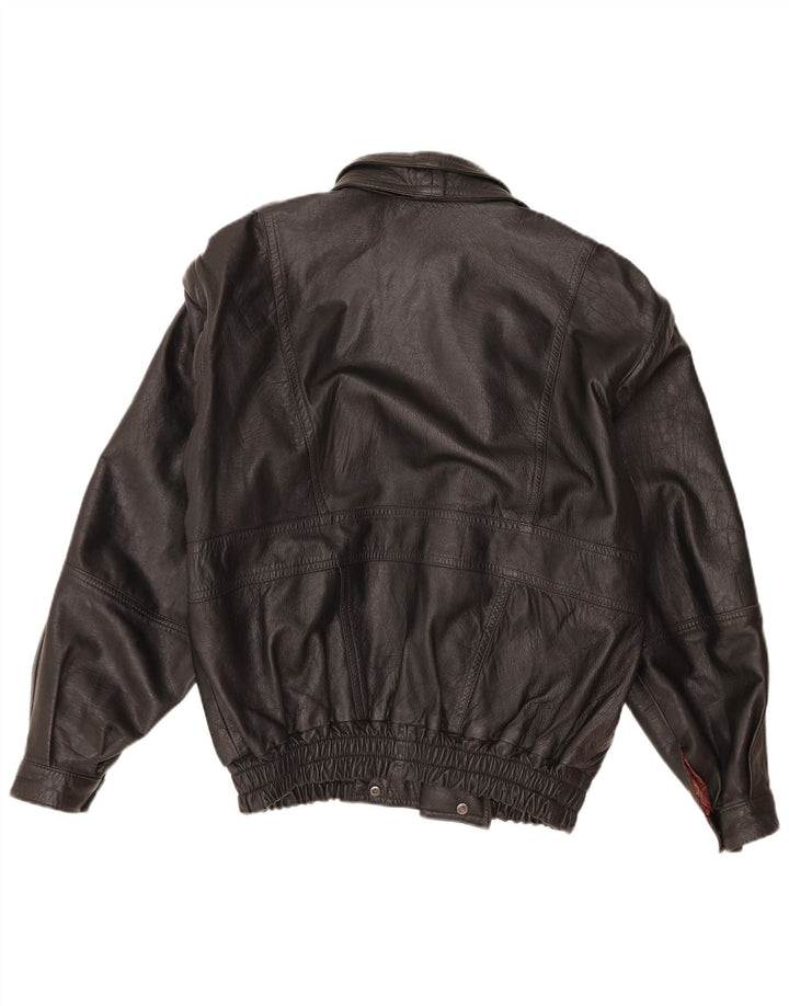 veste en cuir homme vintage UK 36 Petit Noir