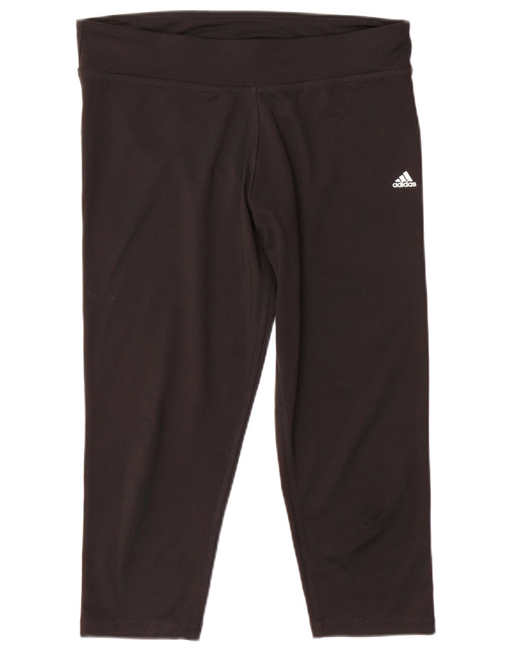 Adidas Climalite Capri Leggings UK 16/18 Large Noir Polyester