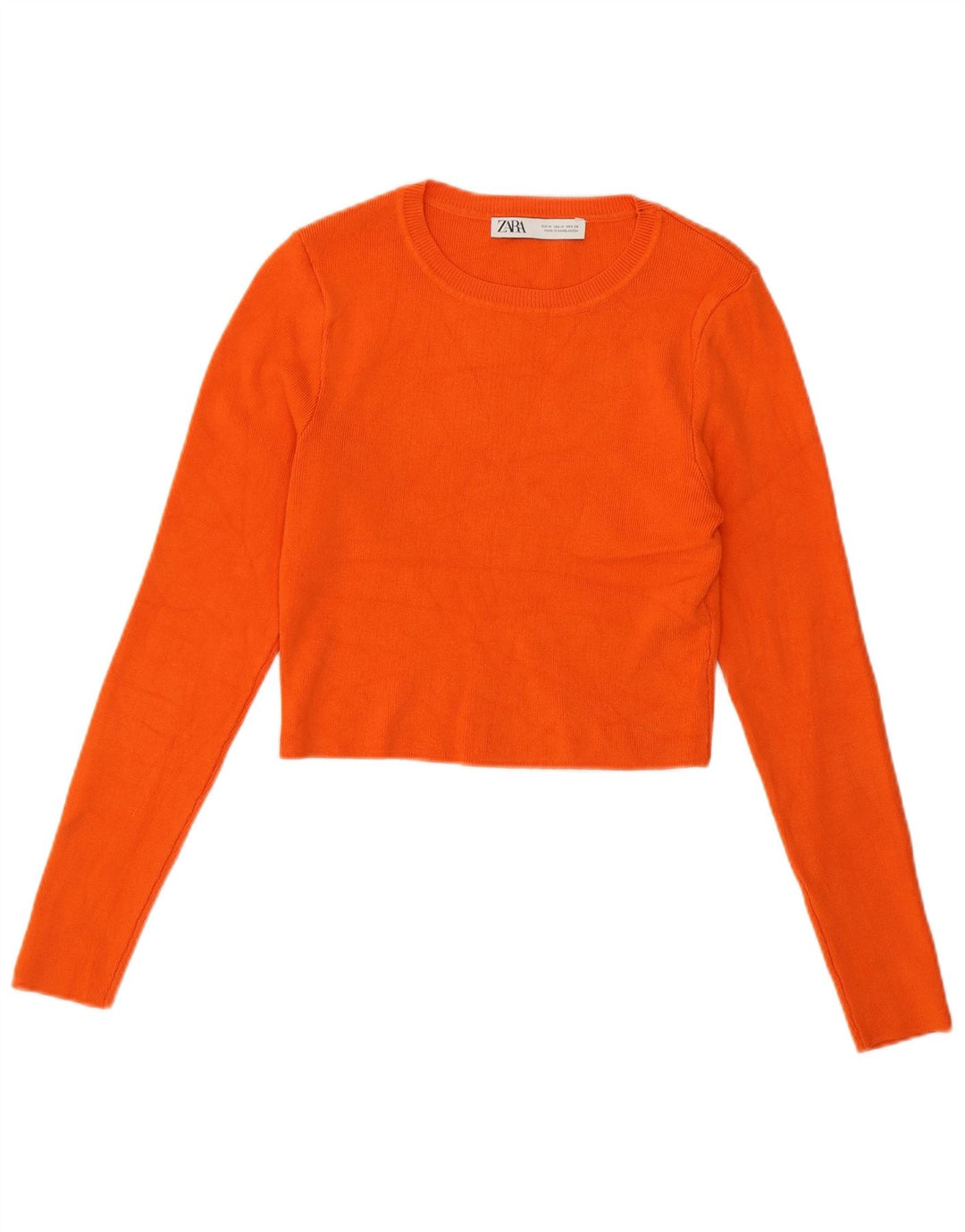 Zara Womens Crop Blouse Top UK 12 Viscose Orange Moyen