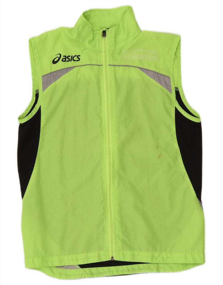 Asics Veste de survêtement sans manches pour homme Small Vert Colourblock