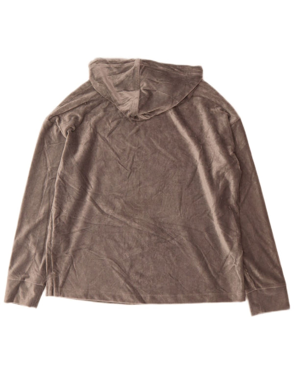 Marks & Spencer Pull à capuche surdimensionné en velours pour femme UK 8 Small Gris