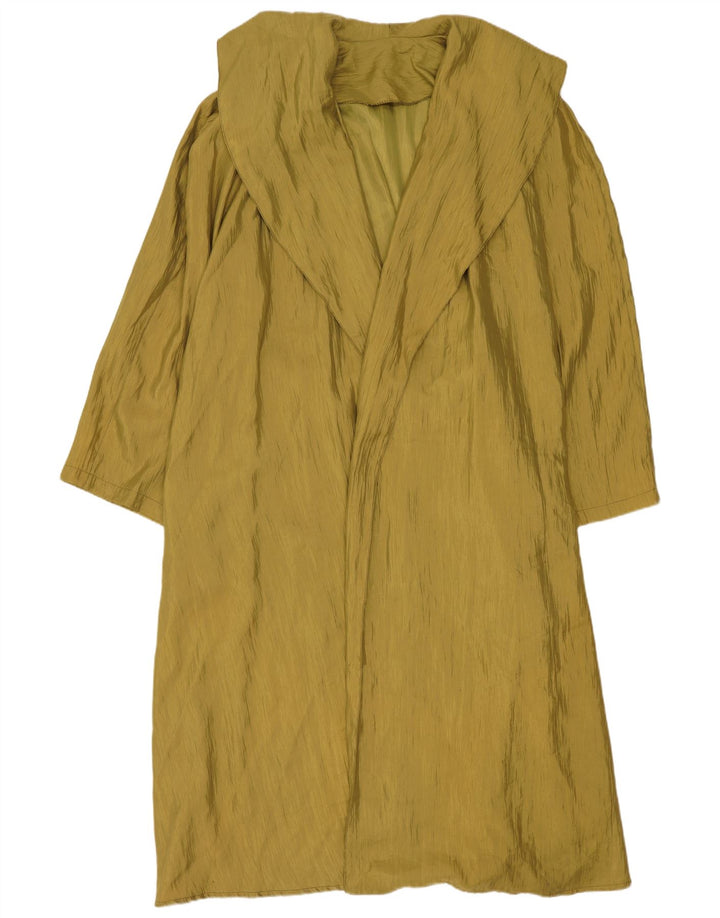 vintage Femmes Overcoat Overcoat UK 14 Moyen Kaki Polyester