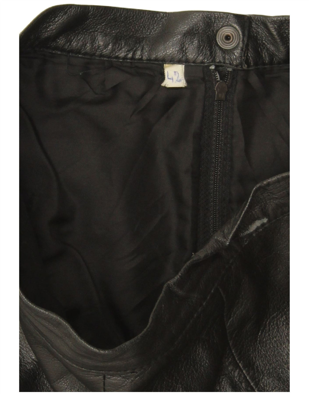 jupe en cuir taille haute femme vintage IT 42 Medium W28 Noir