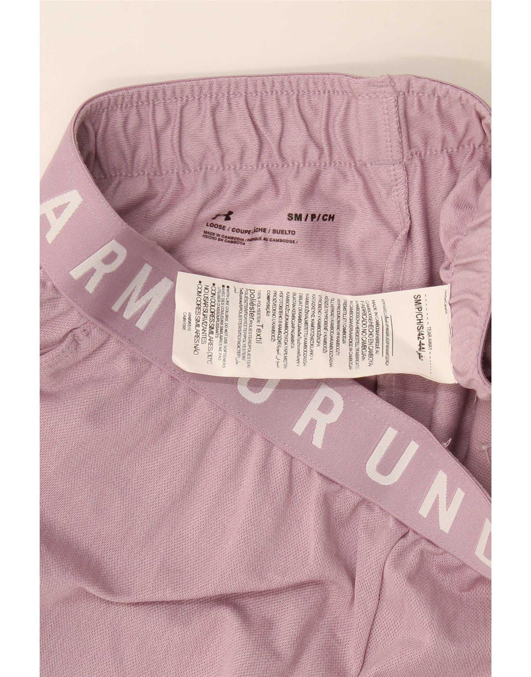Under Armour Short de Sport Graphique Femme UK 10 Petit Rose Polyester