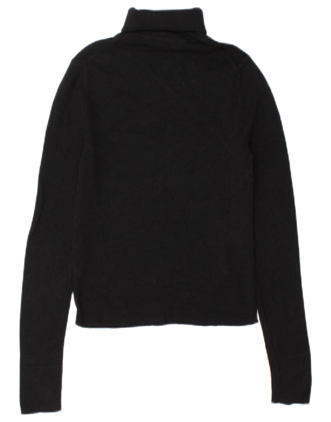 Zara Pull court à col roulé pour femme UK 12 Viscose noir moyen