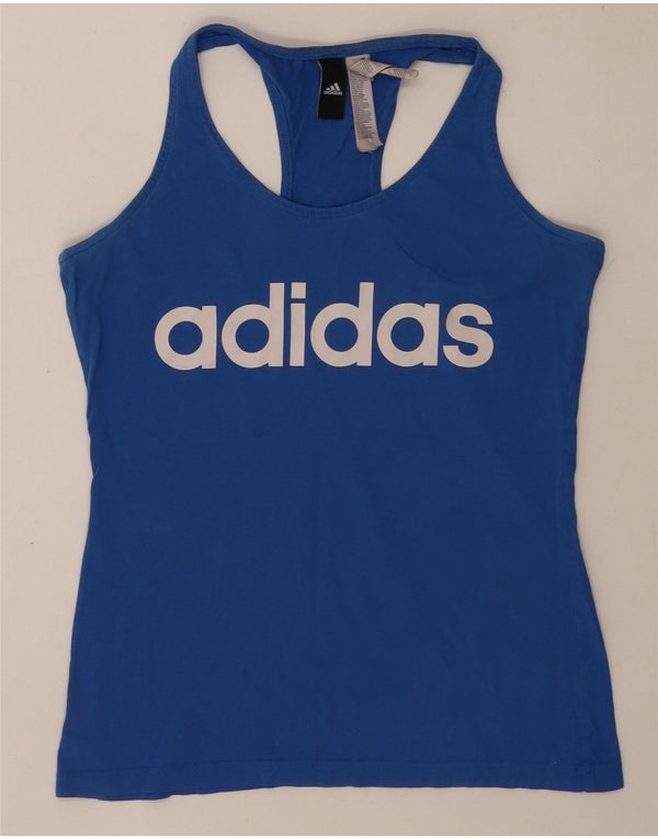 Adidas Débardeur graphique pour femme UK 8/10 Petit Bleu Coton
