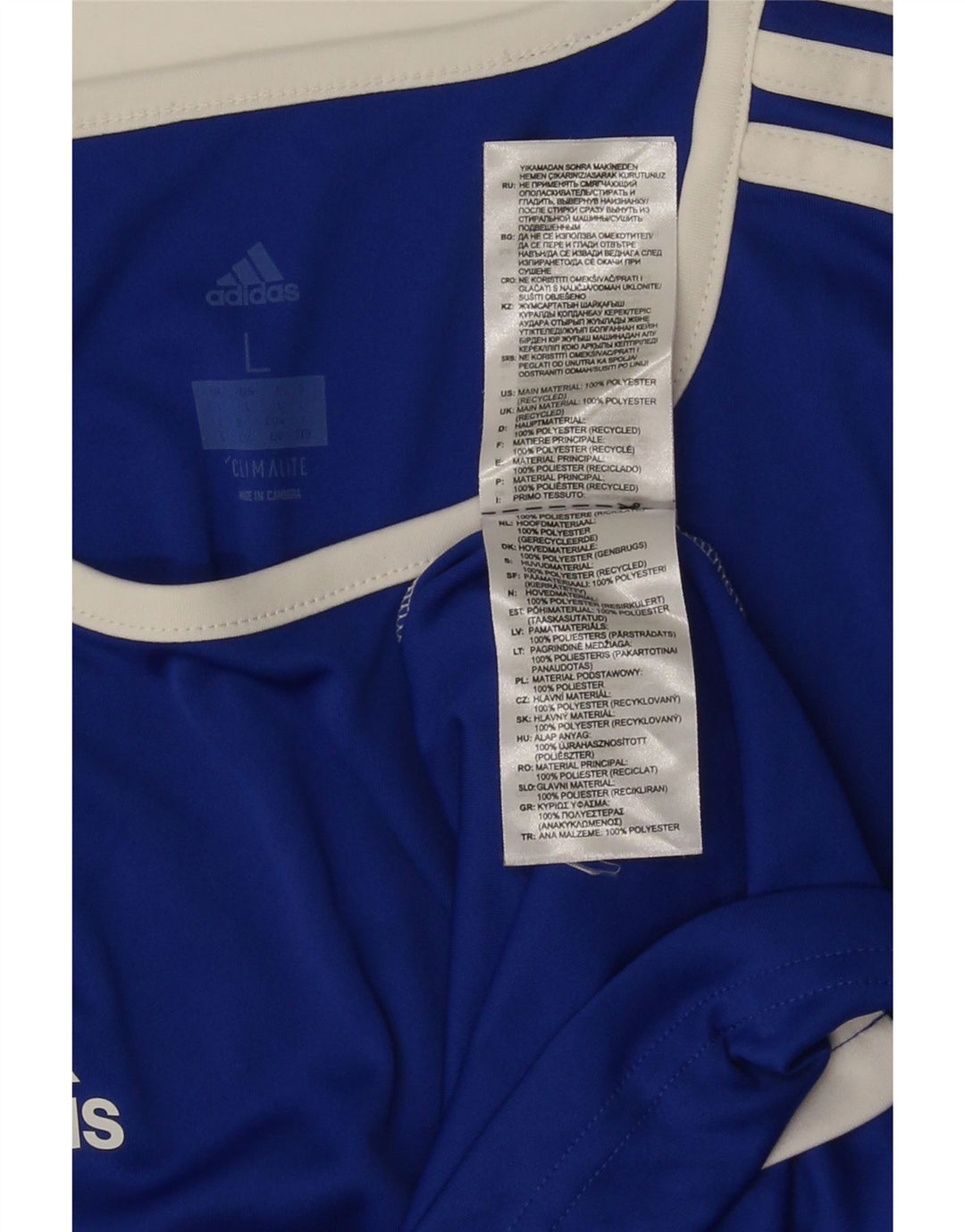 Adidas Hommes Climalite T-Shirt Haut Grand Bleu Colorblock Polyester