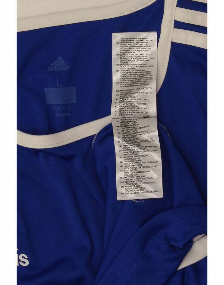 Adidas Hommes Climalite T-Shirt Haut Grand Bleu Colorblock Polyester