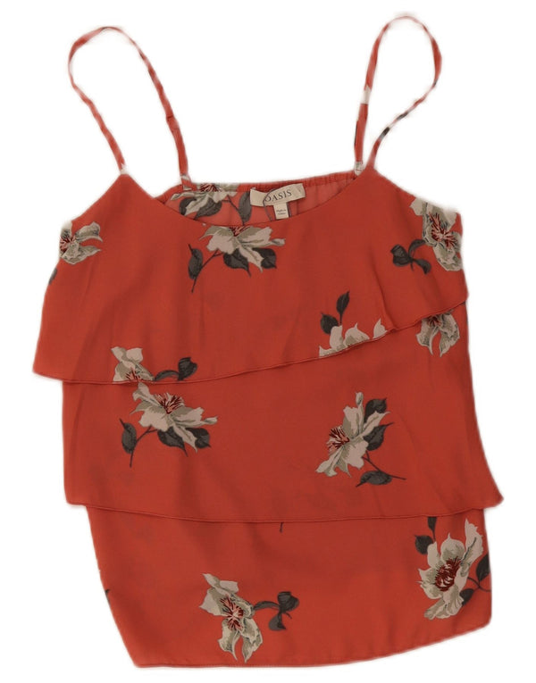 Oasis Caraco à plusieurs niveaux pour femme UK 8 Petit Rouge Floral Polyester