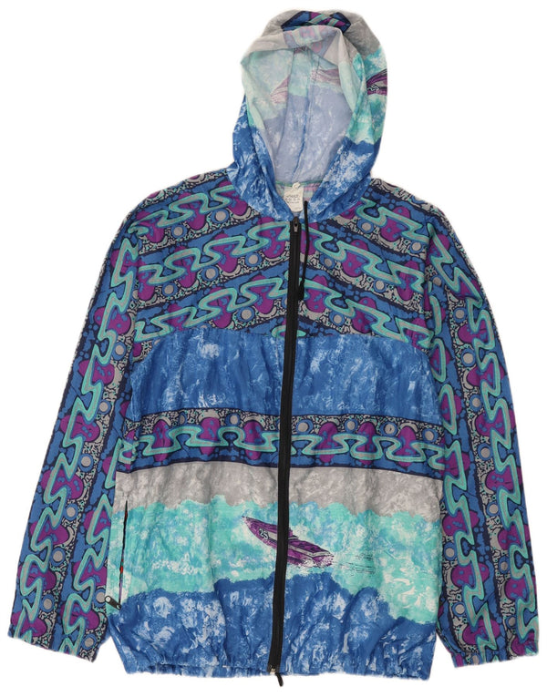 Veste de pluie à capuche à motif abstrait pour homme vintage IT 52 XL multicolore