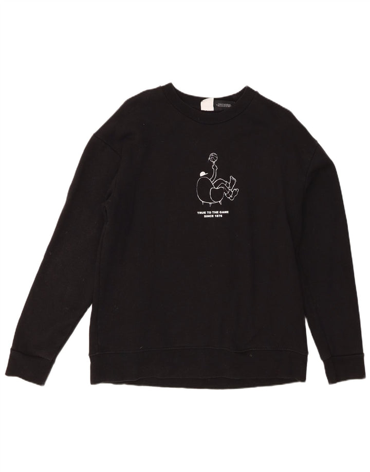 Zara Mens Graphic Sweatshirt Jumper Grand Noir Coton