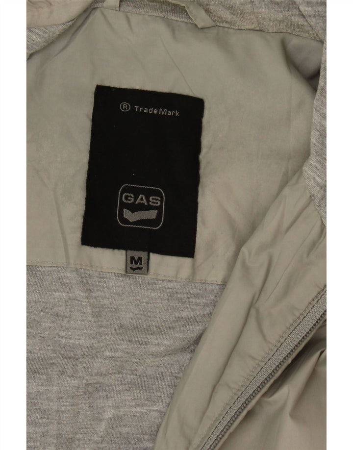 GAS Mens Hooded Bomber Jacket UK 38 Medium Beige Nylon Vintage Gas and Second-Hand Gas from Messina Hembry 