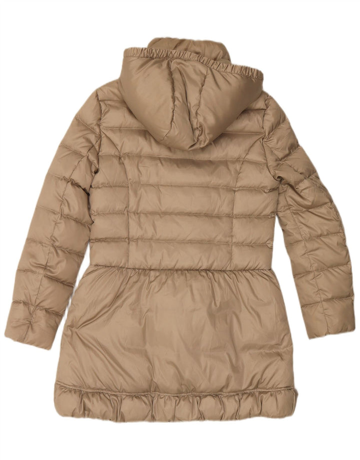 Sisley Manteau Rembourré À Capuche Double Boutonnage IT 42 Beige Moyen Femme