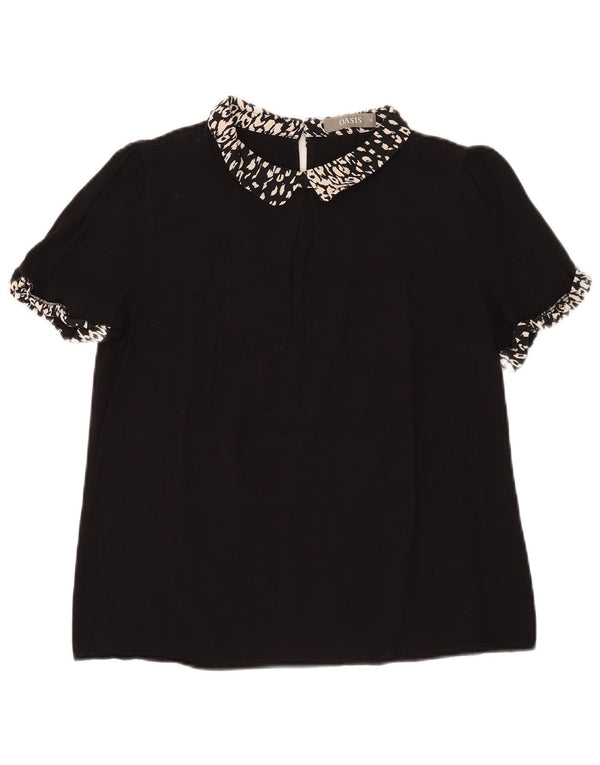 Oasis Chemisier Femme UK 12 Medium Noir Imprimé Animal