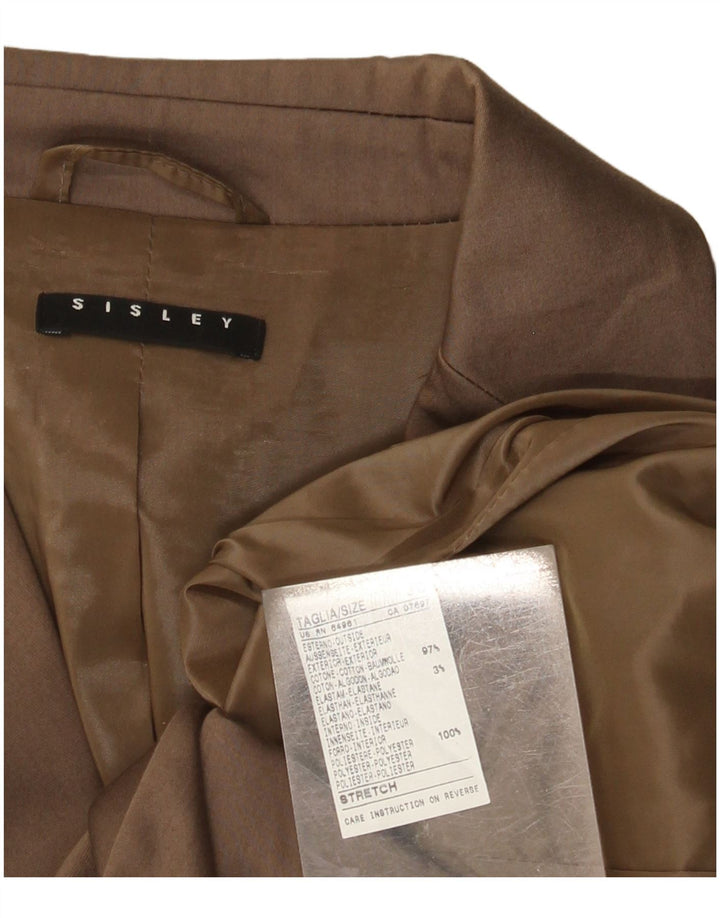 SISLEY Veste Blazer 2 Boutons Femme IT 38 XS Marron Coton