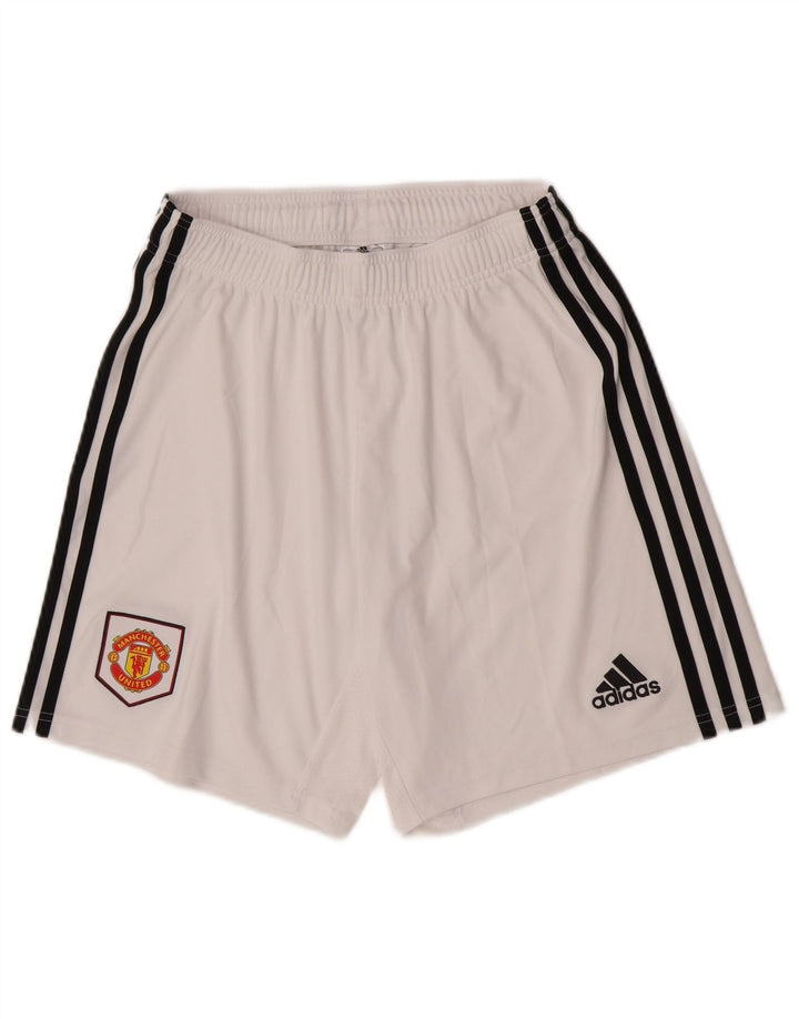 Adidas Short de Sport Manchester United Homme Blanc Moyen Polyester