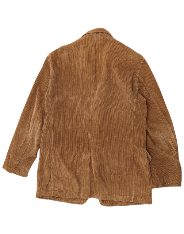 vintage Mens 3 Bouton Corduroy Blazer Veste IT 50 Grand Marron