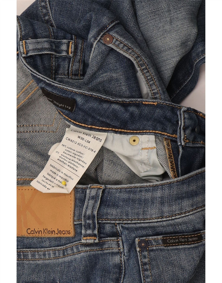 Calvin Klein Jean droit femme W30 L34 bleu coton