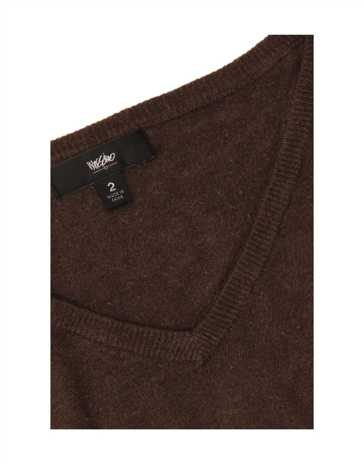 MOSSIMO Womens Oversized V-Neck Jumper Sweater US 2 XS Brown Nylon Vintage Mossimo and Second-Hand Mossimo from Messina Hembry 