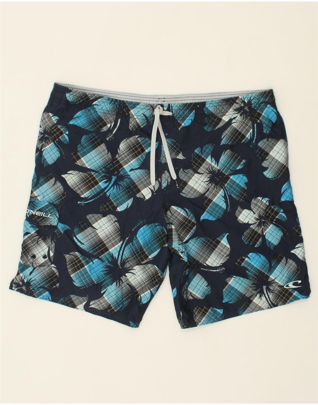O'NEILL Mens Swimming Shorts XL Navy Blue Floral Polyester Vintage O'Neill and Second-Hand O'Neill from Messina Hembry 