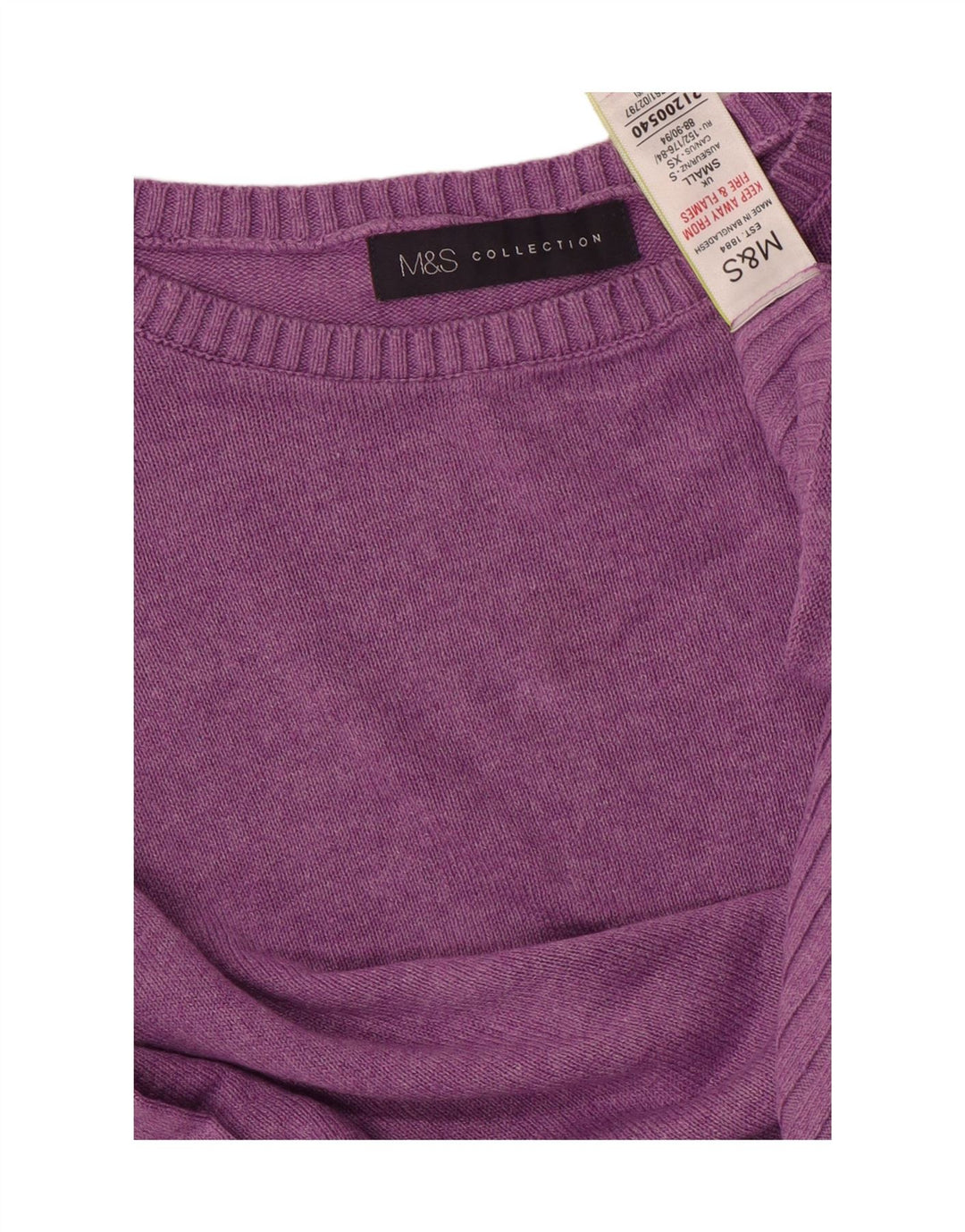 MARKS & SPENCER Pull col bateau pour femme UK 10 Small Violet Viscose