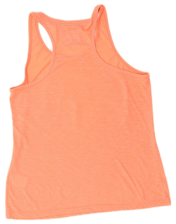 Superdry Débardeur Graphique Femme UK 14 Large Orange Polyester