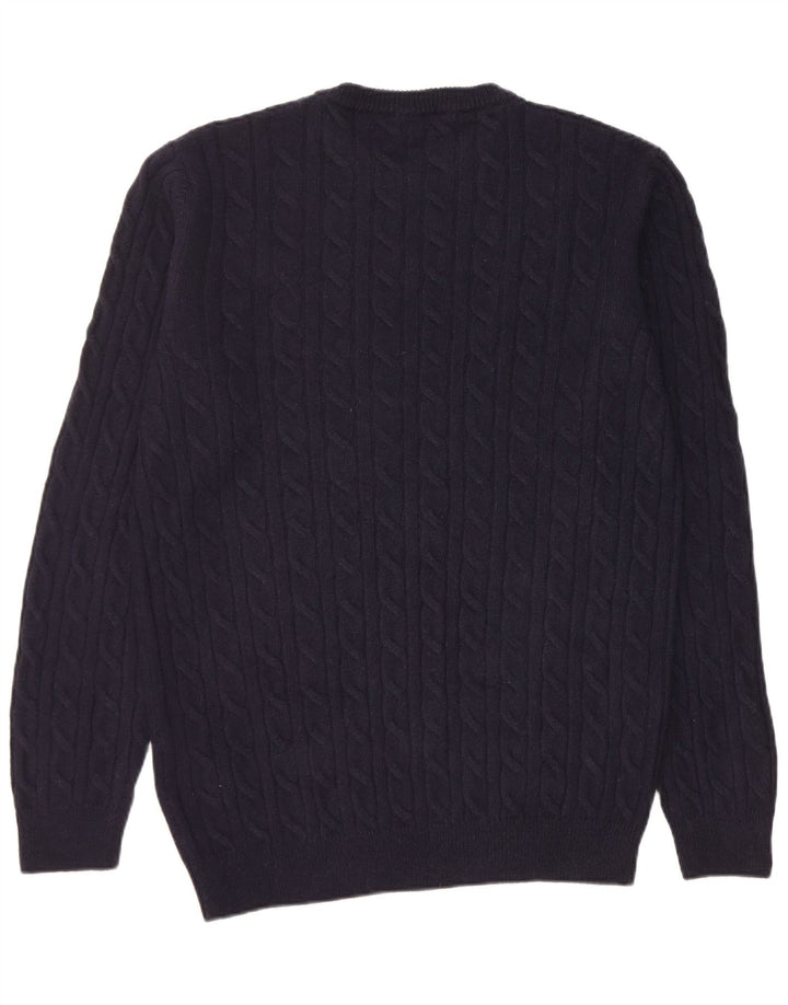Timberland Pull à col rond coupe classique pour homme en laine bleu marine