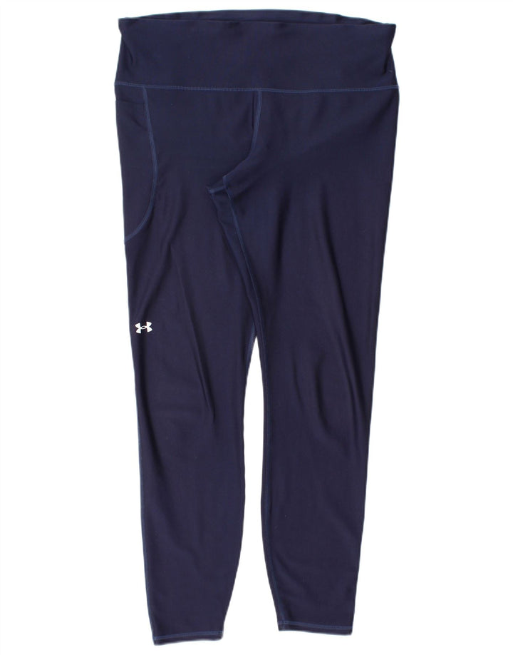Under Armour Leggings Femme UK 14 Large Bleu Marine