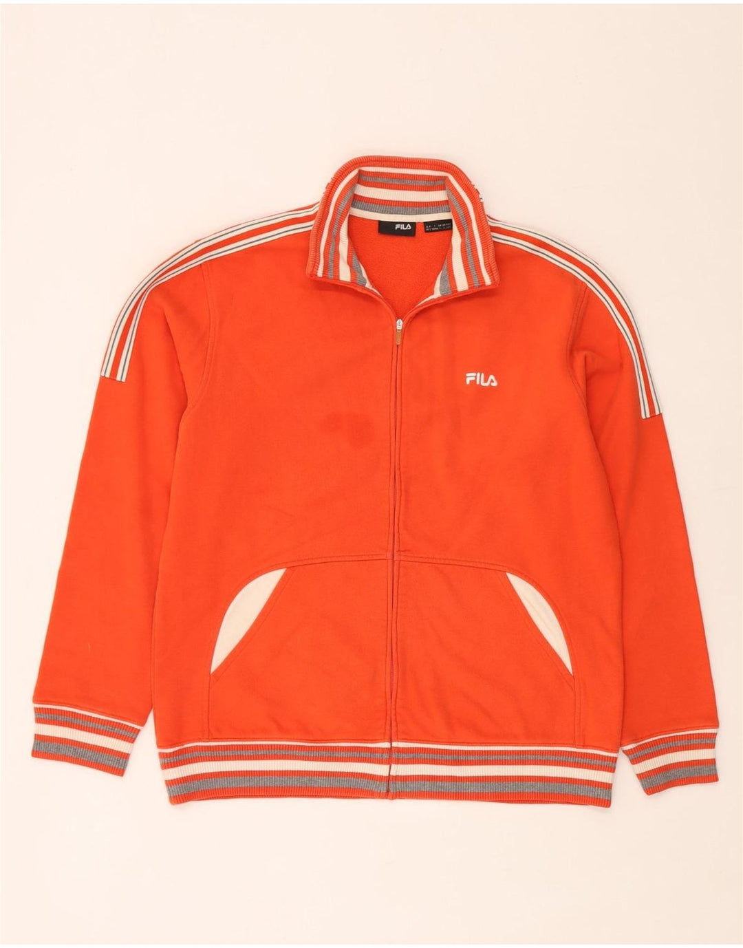 Fila Veste de survêtement pour homme en coton color block Orange Large
