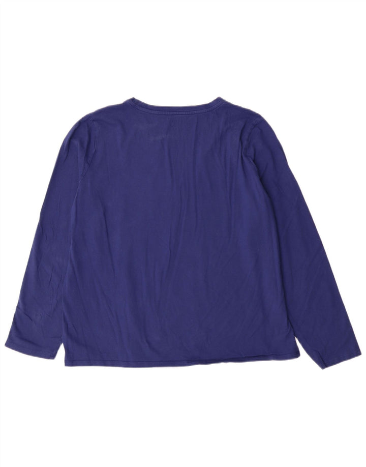 L.L.Bean Haut graphique à manches longues pour femme UK 16 Large Bleu