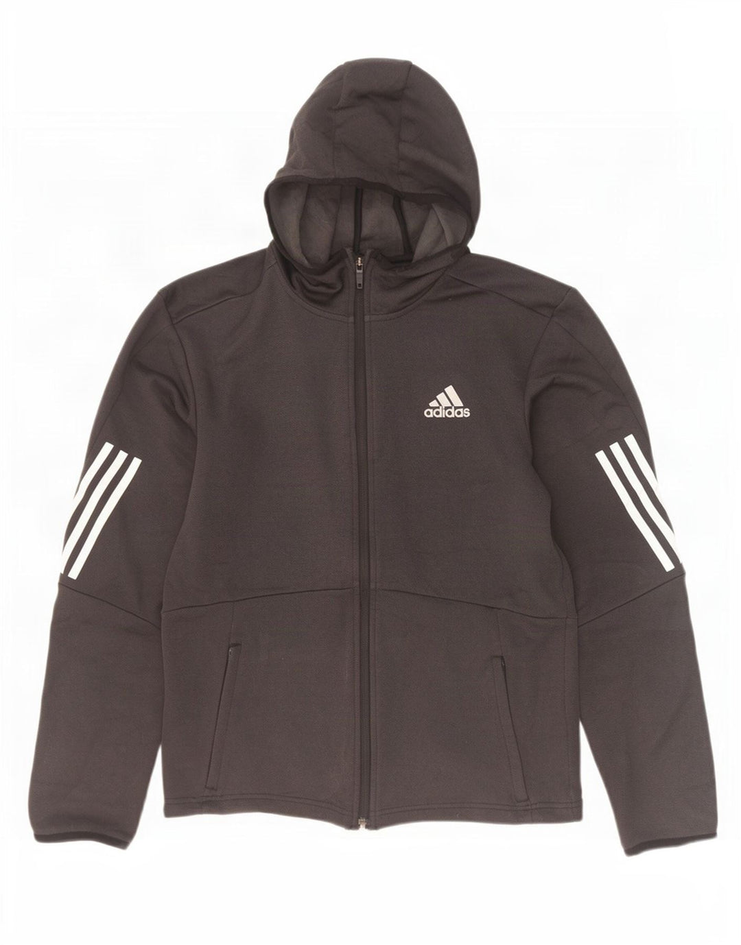 Adidas Pull à capuche zippé Aeroready pour homme, petit, gris, polyester