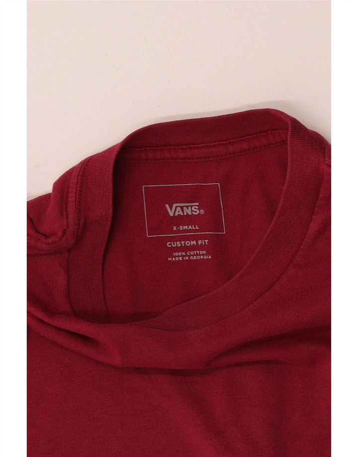 Vans T-shirt coupe personnalisée pour hommes, haut XS en coton rouge
