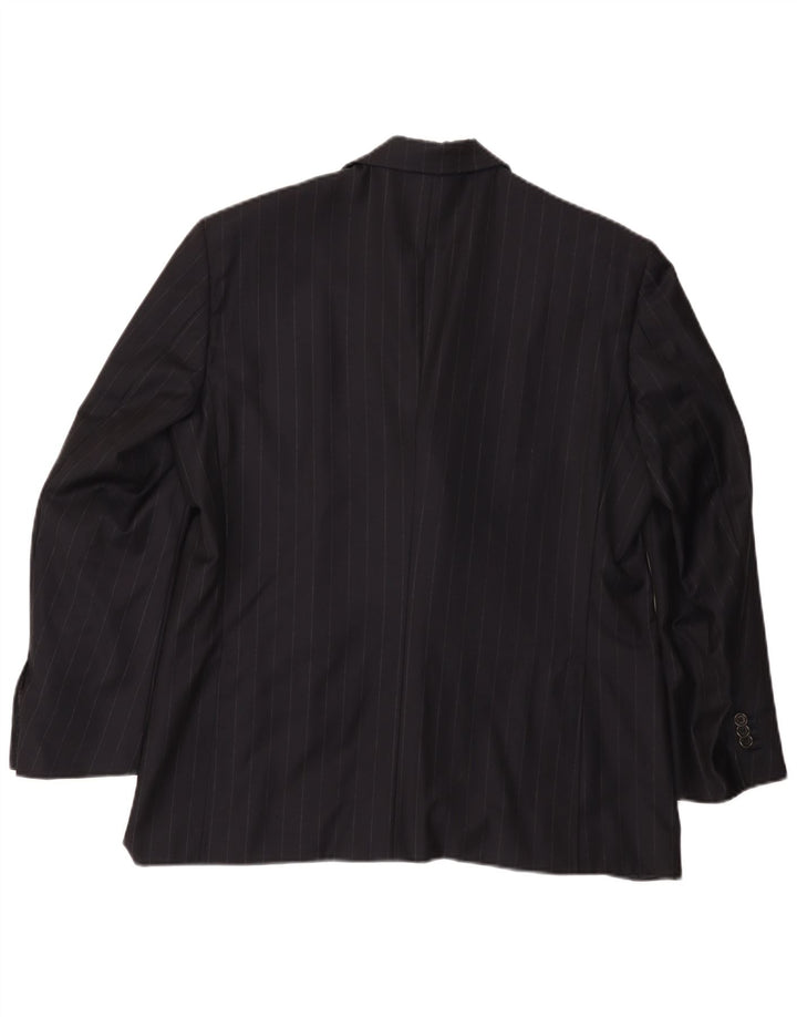 TASMANIAN Veste blazer à 3 boutons pour homme UK 38 Bleu marine moyen à fines rayures