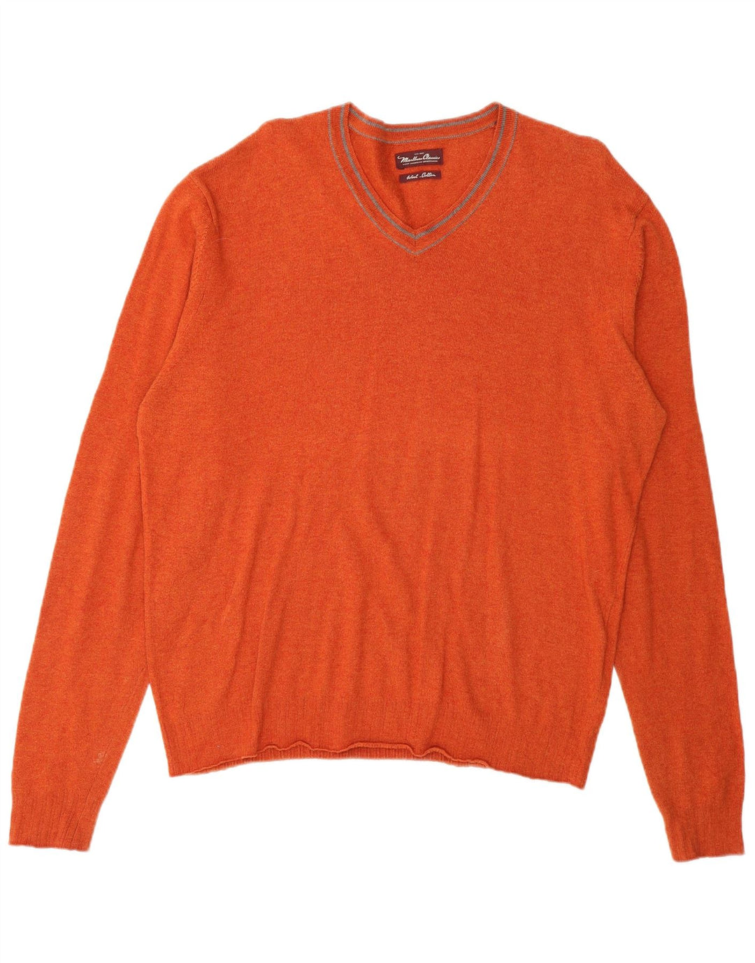 Marlboro Classics Pull col V Homme Laine Orange Moyen