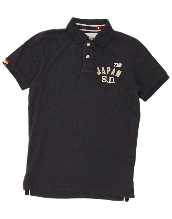 Superdry Polo Graphique Homme Large Bleu Marine Coton Sport
