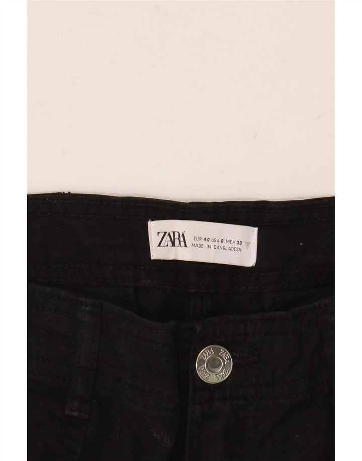 ZARA Jean cargo droit pour femme EU 40 Medium W30 L32 Noir