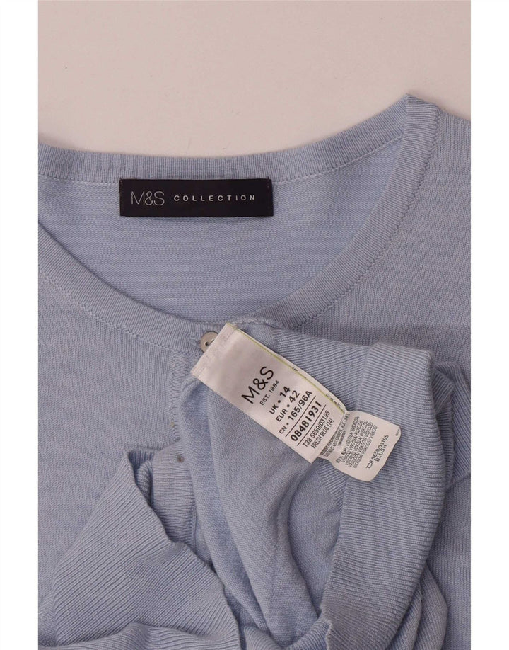 Marks & Spencer Cardigan pour femme en viscose bleu moyen UK 44