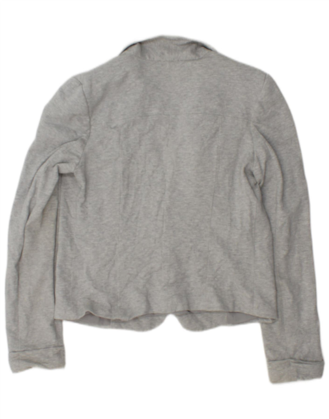 Zara Womens 1 Button Blazer Jacket UK 14 Large Gris Coton